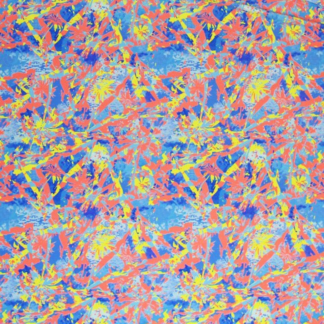 1 Yard Stamped Trees Printed Spandex Fabric 4 Way Stretch Nylon for Swimwear 36 56 inch Width